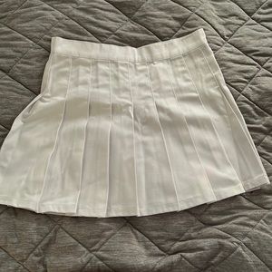 White pleated skirt